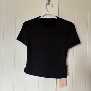 NWT SHEIN Bae Black Fitted Crop Short Sleeve Tee